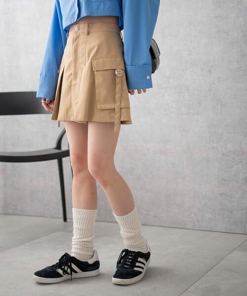 WEGO（ウィゴー）の「WEGO/カーゴチノプリーツスカパン（スカート・レディース・ブラック/ベージュ・FREE）」の18枚目の写真