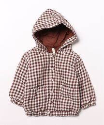 Quincy Mae（クインシーメイ）の「"Quincy Mae"HOODED WOVEN JACKET || PLUM GINGHAM（その他ベビー用品・キッズ）」