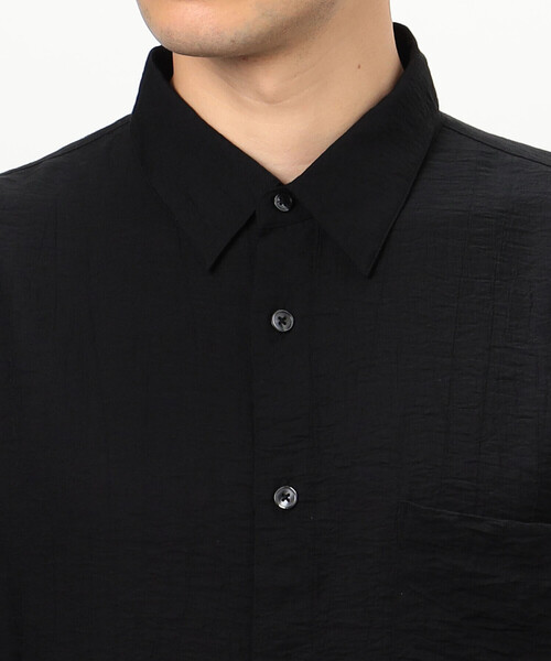 COMME CA ISM（コムサイズム）の「【セットアップ対応】楊柳ワッシャー ５分袖シャツ（シャツ/ブラウス・メンズ・ブラック/キナリ・MEDIUM/LARGE）」の10枚目の写真
