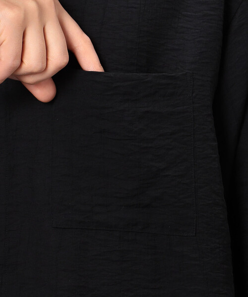 COMME CA ISM（コムサイズム）の「【セットアップ対応】楊柳ワッシャー ５分袖シャツ（シャツ/ブラウス・メンズ・ブラック/キナリ・MEDIUM/LARGE）」の11枚目の写真