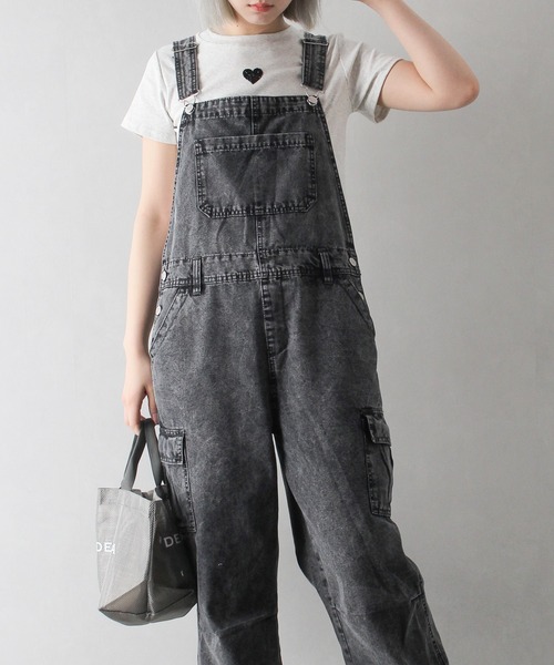 SpRay（スプレイ）の「デニムカーゴサロペット（サロペット/オーバーオール・レディース・ブラック系その他/ブルー系その他2/ブルー系その他・FREE）」の6枚目の写真