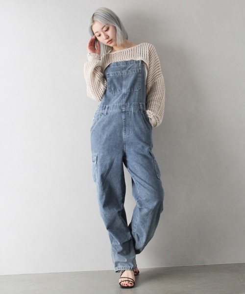SpRay（スプレイ）の「デニムカーゴサロペット（サロペット/オーバーオール・レディース・ブラック系その他/ブルー系その他2/ブルー系その他・FREE）」の14枚目の写真