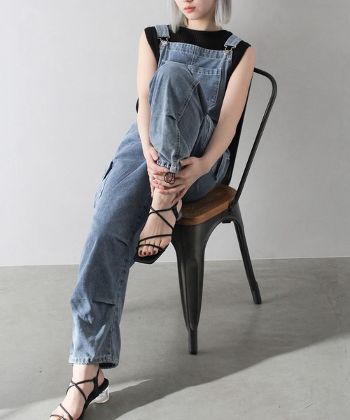SpRay（スプレイ）の「デニムカーゴサロペット（サロペット/オーバーオール・レディース・ブラック系その他/ブルー系その他2/ブルー系その他・FREE）」の16枚目の写真