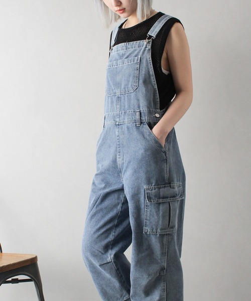 SpRay（スプレイ）の「デニムカーゴサロペット（サロペット/オーバーオール・レディース・ブラック系その他/ブルー系その他2/ブルー系その他・FREE）」の19枚目の写真