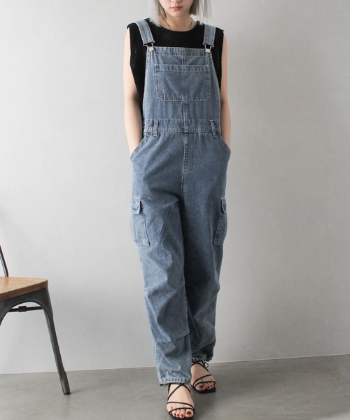 SpRay（スプレイ）の「デニムカーゴサロペット（サロペット/オーバーオール・レディース・ブラック系その他/ブルー系その他2/ブルー系その他・FREE）」の20枚目の写真