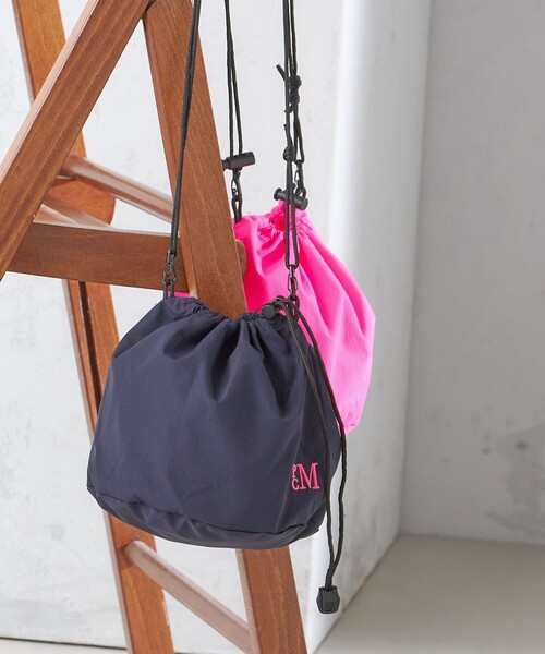 PARROTT CANVAS（パロットキャンバス）の「PARROTT CANVAS:PCM DRAW BAG（ショルダーバッグ・レディース・ブラウン/ネイビー/ピンク系・ONE SIZE）」の14枚目の写真