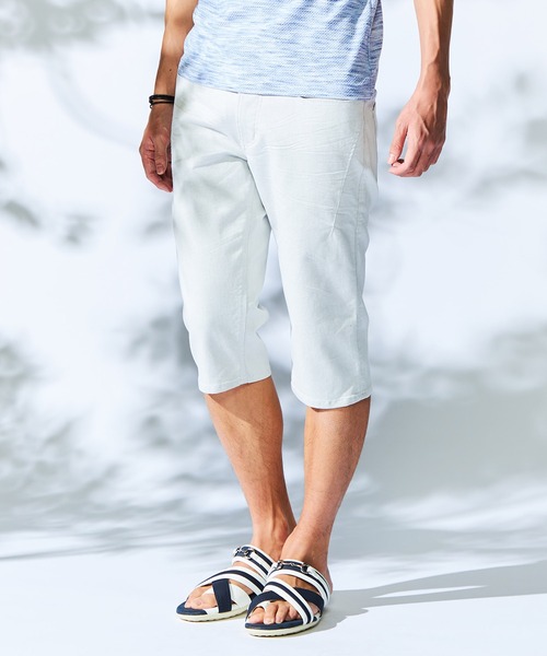 HIDEAWAYS NICOLE（ハイダウェイニコル）の「アラカルトデニムクロップドパンツ（デニムパンツ・メンズ・ブルー/オフホワイト/インディゴブルー・LARGE/MEDIUM/SMALL/X-LARGE）」の2枚目の写真