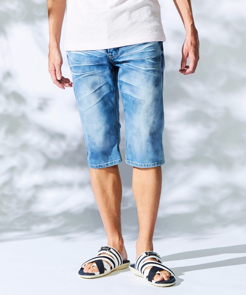 HIDEAWAYS NICOLE（ハイダウェイニコル）の「アラカルトデニムクロップドパンツ（デニムパンツ・メンズ・ブルー/オフホワイト/インディゴブルー・LARGE/MEDIUM/SMALL/X-LARGE）」の3枚目の写真