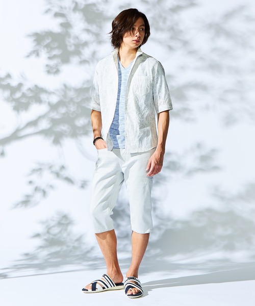 HIDEAWAYS NICOLE（ハイダウェイニコル）の「アラカルトデニムクロップドパンツ（デニムパンツ・メンズ・ブルー/オフホワイト/インディゴブルー・LARGE/MEDIUM/SMALL/X-LARGE）」の4枚目の写真