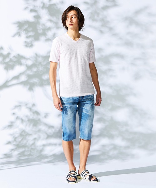 HIDEAWAYS NICOLE（ハイダウェイニコル）の「アラカルトデニムクロップドパンツ（デニムパンツ・メンズ・ブルー/オフホワイト/インディゴブルー・LARGE/MEDIUM/SMALL/X-LARGE）」の5枚目の写真