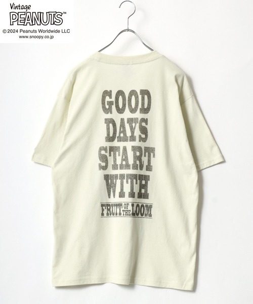 PEANUTS(ピーナッツ)の「「ユニセックス」FRUIT OF THE LOOM×PEANUTS コラボ スヌーピーヴィンテージキャラクタープリント半袖Tシャツ メンズ レディース(Tシャツ/カットソー・レディース・アイボリー/サックスブルー・M/L/S)」の15枚目の写真
