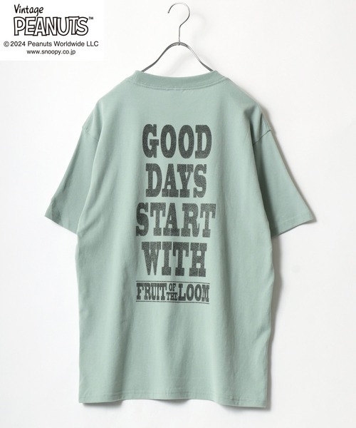 PEANUTS(ピーナッツ)の「「ユニセックス」FRUIT OF THE LOOM×PEANUTS コラボ スヌーピーヴィンテージキャラクタープリント半袖Tシャツ メンズ レディース(Tシャツ/カットソー・レディース・アイボリー/サックスブルー・M/L/S)」の18枚目の写真