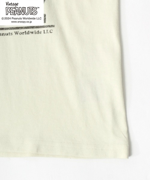 PEANUTS(ピーナッツ)の「「ユニセックス」FRUIT OF THE LOOM×PEANUTS コラボ スヌーピーヴィンテージキャラクタープリント半袖Tシャツ メンズ レディース(Tシャツ/カットソー・レディース・アイボリー/サックスブルー・M/L/S)」の5枚目の写真