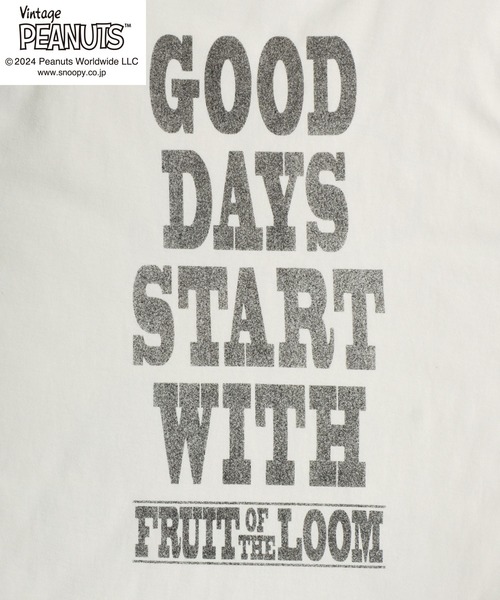 PEANUTS(ピーナッツ)の「「ユニセックス」FRUIT OF THE LOOM×PEANUTS コラボ スヌーピーヴィンテージキャラクタープリント半袖Tシャツ メンズ レディース(Tシャツ/カットソー・レディース・アイボリー/サックスブルー・M/L/S)」の17枚目の写真