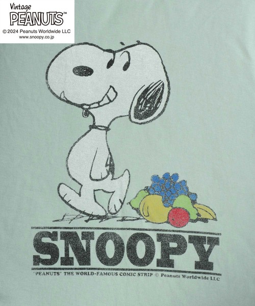PEANUTS(ピーナッツ)の「「ユニセックス」FRUIT OF THE LOOM×PEANUTS コラボ スヌーピーヴィンテージキャラクタープリント半袖Tシャツ メンズ レディース(Tシャツ/カットソー・レディース・アイボリー/サックスブルー・M/L/S)」の19枚目の写真