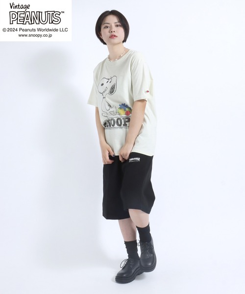 PEANUTS(ピーナッツ)の「「ユニセックス」FRUIT OF THE LOOM×PEANUTS コラボ スヌーピーヴィンテージキャラクタープリント半袖Tシャツ メンズ レディース(Tシャツ/カットソー・レディース・アイボリー/サックスブルー・M/L/S)」の10枚目の写真