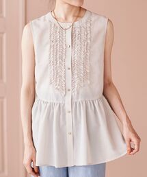 le.coeur blanc | フロントフリルペプラムブラウス(シャツ/ブラウス)