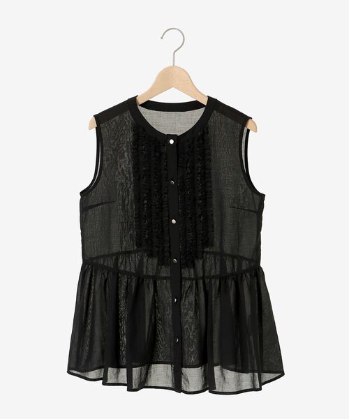 le.coeur blanc（ルクールブラン）の「フロントフリルペプラムブラウス（シャツ/ブラウス・レディース・アイボリー/ブラック・38）」の8枚目の写真