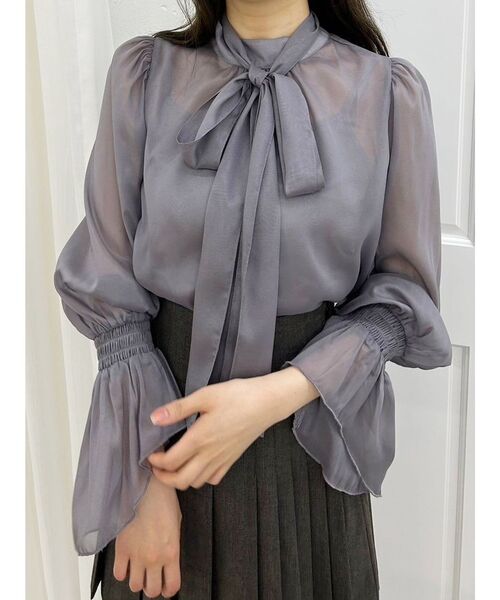 MERCURYDUO（マーキュリーデュオ）の「2WAYボウタイ付きブラウス（シャツ/ブラウス・レディース・ラベンダー/ブラウン/オフホワイト・FREE）」の3枚目の写真