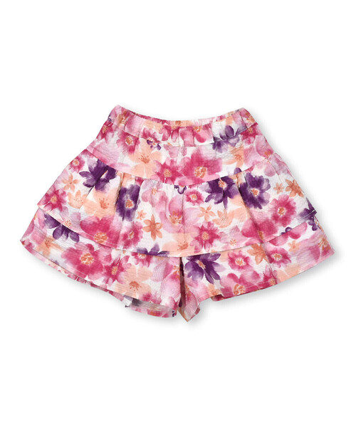 美品★45R★フラワー　タックパンツ　キュロットパンツ　ボタニカル グレースコンチネンタル パンツ ボタニカル フラワー 花柄