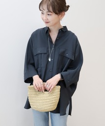 接触冷感Wポケットシャツチュニック