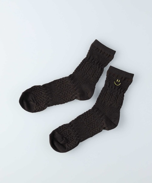 Right-on（ライトオン）の「【BASIC SOCKS】スマイルフロート ソックス（ソックス/靴下・レディース・ブラウン/ブラック・フリー）」の10枚目の写真