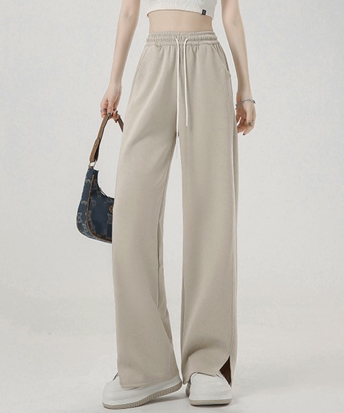 Miniministore（ミニミニストア）の「スウエットパンツレディース ロングパンツ（スウェットパンツ・レディース・ベージュ/パープル/ピンク/グレー/ブラック/ホワイト・FREE）」の4枚目の写真