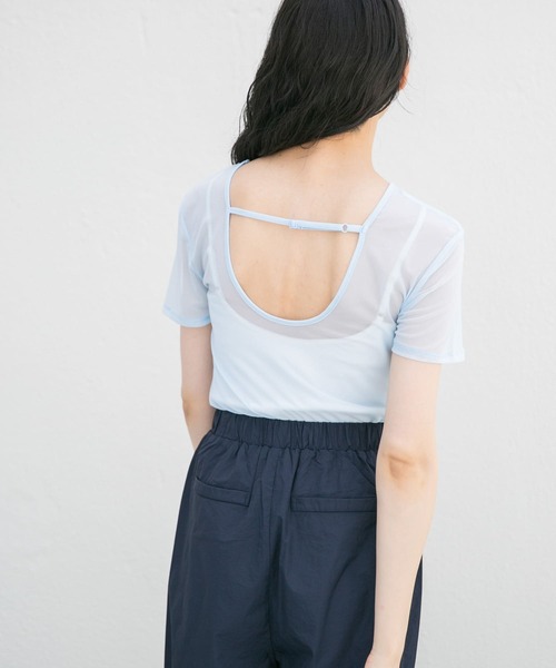 KBF（ケイビーエフ）の「バックオープンメッシュTEE（Tシャツ/カットソー・レディース・ライトブルー/ネイビー/イエロー・ONE）」の13枚目の写真