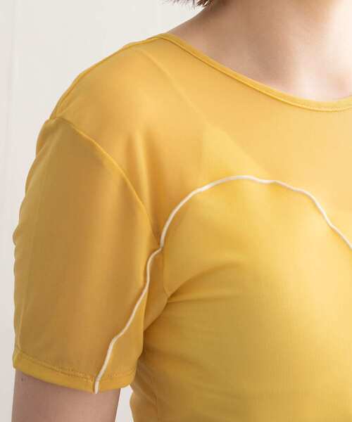 KBF（ケイビーエフ）の「バックオープンメッシュTEE（Tシャツ/カットソー・レディース・ライトブルー/ネイビー/イエロー・ONE）」の20枚目の写真