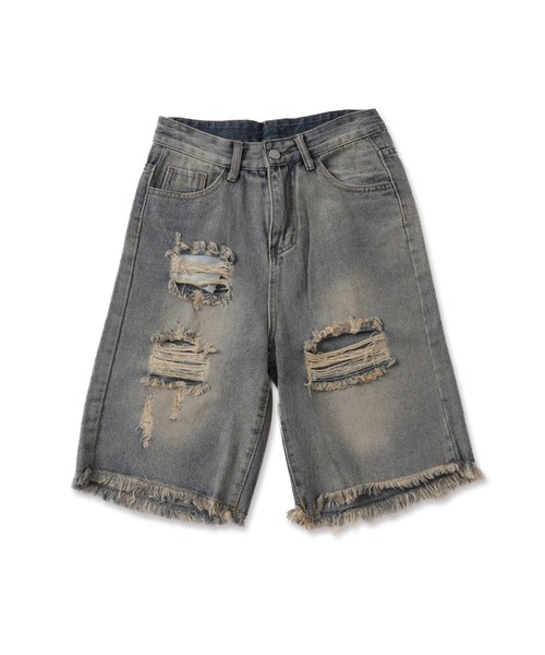 dispark（ディスパーク）の「DISPARK/ダメージデニムハーフパンツ（デニムパンツ・レディース・ブルー系1・MEDIUM/LARGE）」の8枚目の写真