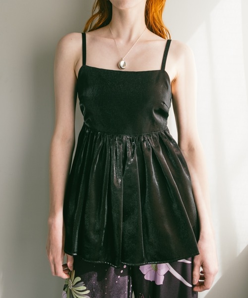 sahara（サハラ）の「Glossy Peplum Camisole/グロッシーペプラム 