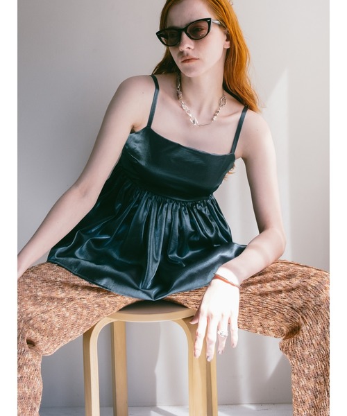 sahara（サハラ）の「Glossy Peplum Camisole/グロッシーペプラム 