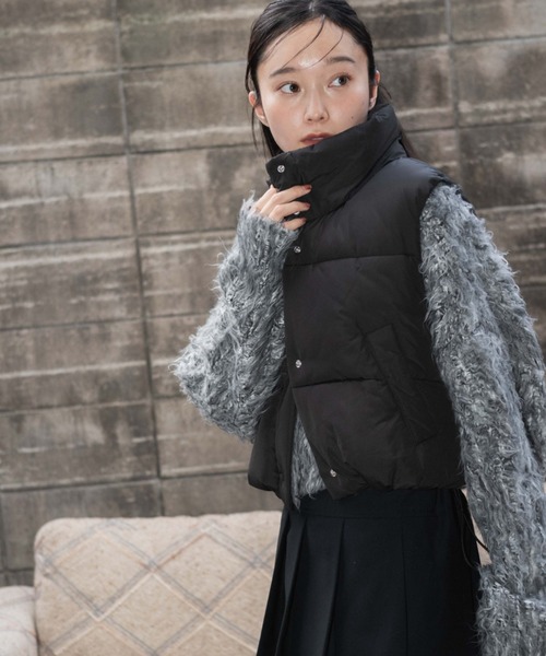 WEGO（ウィゴー）の「WEGO/パディングショートベスト（ダウンベスト・レディース・ホワイト/ブラック・FREE）」の18枚目の写真