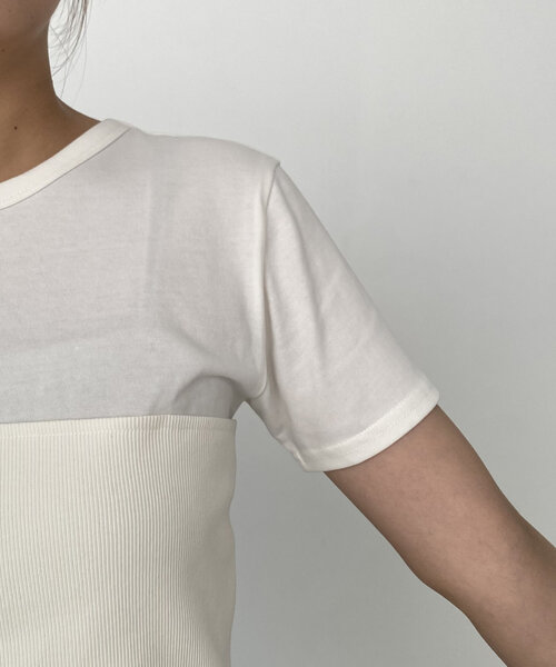 CAPRICIEUX LE'MAGE(カプリシューレマージュ)の「リブビスチェTシャツ(Tシャツ/カットソー・レディース・ベージュ/ホワイト系その他/ブラック・FREE)」の22枚目の写真