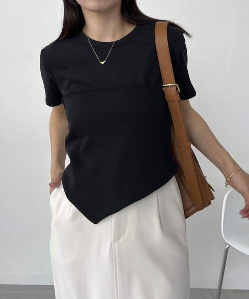 CAPRICIEUX LE'MAGE(カプリシューレマージュ)の「リブビスチェTシャツ(Tシャツ/カットソー・レディース・ベージュ/ホワイト系その他/ブラック・FREE)」の19枚目の写真