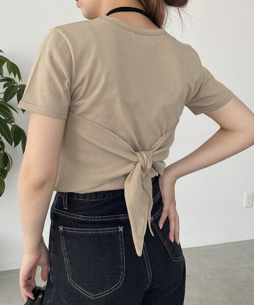 CAPRICIEUX LE'MAGE(カプリシューレマージュ)の「リブビスチェTシャツ(Tシャツ/カットソー・レディース・ベージュ/ホワイト系その他/ブラック・FREE)」の10枚目の写真