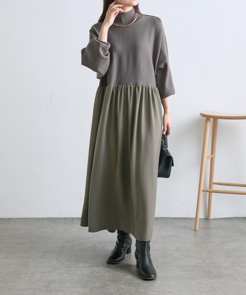 PUAL CE CIN（ピュアルセシン）の「【WEB限定・Du noir】ニットドッキングワンピース（ワンピース・レディース・ブラック/グレー・FREE）」の6枚目の写真