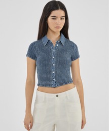 Guess | GUESS Originals Smocked Button Up 半袖 デニムシャツ(シャツ/ブラウス)