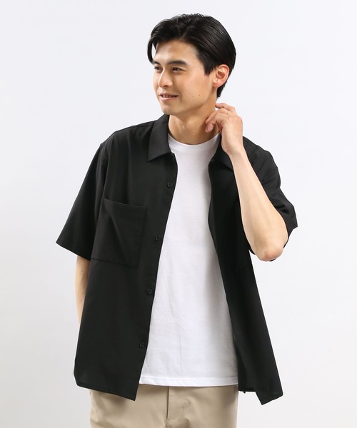 GLOBAL WORK Smile Seed Store（グローバルワーク スマイルシードストア）の「ライトTRストレッチシャツ半袖/180990（シャツ/ブラウス・メンズ・ブラウン/ネイビー/ブラック/グレー・MEDIUM/SMALL/LARGE/X-LARGE）」の8枚目の写真