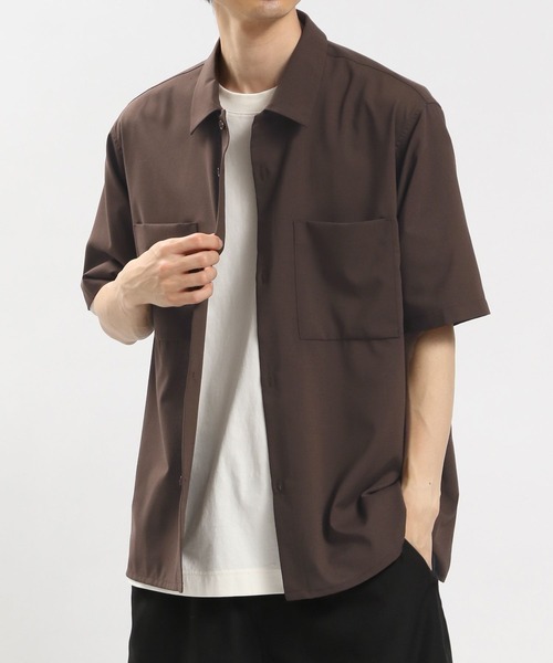 GLOBAL WORK Smile Seed Store（グローバルワーク スマイルシードストア）の「ライトTRストレッチシャツ半袖/180990（シャツ/ブラウス・メンズ・ブラウン/ネイビー/ブラック/グレー・MEDIUM/SMALL/LARGE/X-LARGE）」の21枚目の写真