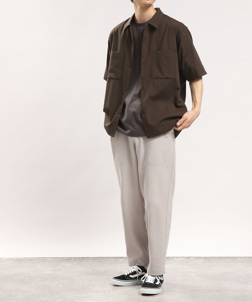 GLOBAL WORK Smile Seed Store（グローバルワーク スマイルシードストア）の「ライトTRストレッチシャツ半袖/180990（シャツ/ブラウス・メンズ・ブラウン/ネイビー/ブラック/グレー・MEDIUM/SMALL/LARGE/X-LARGE）」の19枚目の写真