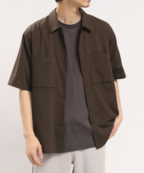 GLOBAL WORK Smile Seed Store（グローバルワーク スマイルシードストア）の「ライトTRストレッチシャツ半袖/180990（シャツ/ブラウス・メンズ・ブラウン/ネイビー/ブラック/グレー・MEDIUM/SMALL/LARGE/X-LARGE）」の16枚目の写真