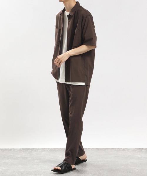 GLOBAL WORK Smile Seed Store（グローバルワーク スマイルシードストア）の「ライトTRストレッチシャツ半袖/180990（シャツ/ブラウス・メンズ・ブラウン/ネイビー/ブラック/グレー・MEDIUM/SMALL/LARGE/X-LARGE）」の14枚目の写真