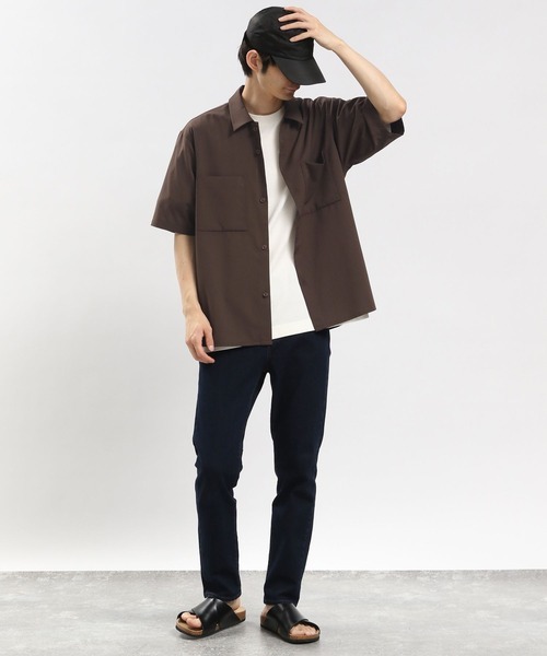GLOBAL WORK Smile Seed Store（グローバルワーク スマイルシードストア）の「ライトTRストレッチシャツ半袖/180990（シャツ/ブラウス・メンズ・ブラウン/ネイビー/ブラック/グレー・MEDIUM/SMALL/LARGE/X-LARGE）」の13枚目の写真