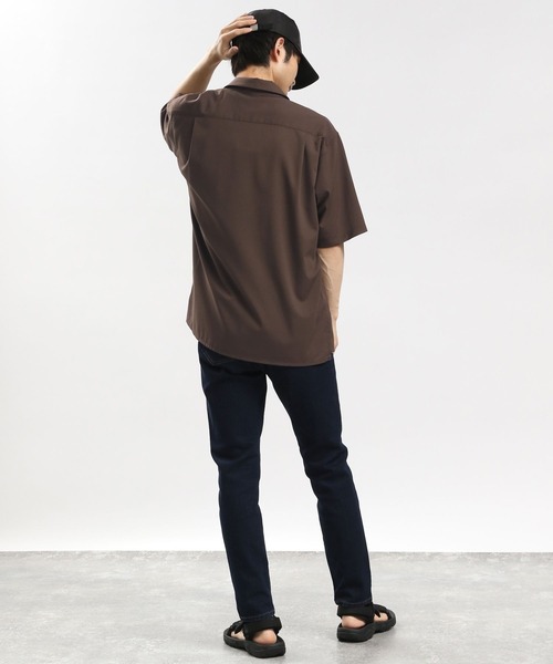 GLOBAL WORK Smile Seed Store（グローバルワーク スマイルシードストア）の「ライトTRストレッチシャツ半袖/180990（シャツ/ブラウス・メンズ・ブラウン/ネイビー/ブラック/グレー・MEDIUM/SMALL/LARGE/X-LARGE）」の12枚目の写真