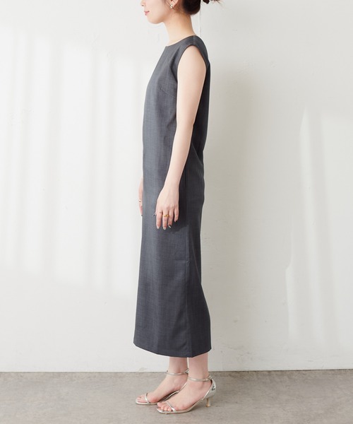 natural couture（ナチュラルクチュール）の「ノースリIラインワンピース+リボンヤーンビスチェキャミSET（ワンピース・レディース・アイボリー/ライトベージュ/ブラック・FREE）」の21枚目の写真