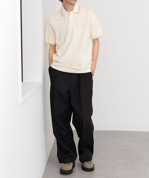 フレッドペリー/イングランド製/M12ツインティップドフレッドペリーシャツ/黒金 FRED PERRY フレッドペリー ポロシャツ メンズ TWIN TIPPED M12