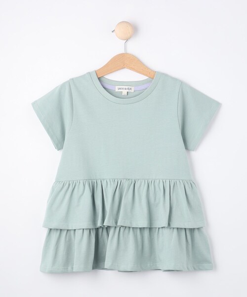 SHOO・LA・RUE（シューラルー）の「◆【110-140cm】半袖ティアードチュニック（チュニック・キッズ・パープル/ライトグリーン/ピンク系/ブラック/イエロー系その他・11/12/13/14）」の3枚目の写真