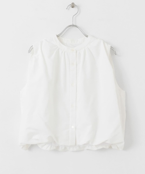 HEYUMM（ヘユム）の「バルーンノースリーブシャツ（シャツ/ブラウス・レディース・ライトブルー/オフホワイト/ブラック・ONE）」の12枚目の写真