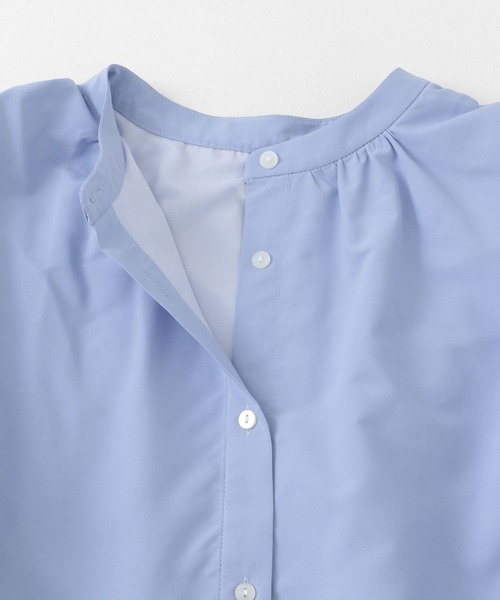 HEYUMM（ヘユム）の「バルーンノースリーブシャツ（シャツ/ブラウス・レディース・ライトブルー/オフホワイト/ブラック・ONE）」の15枚目の写真